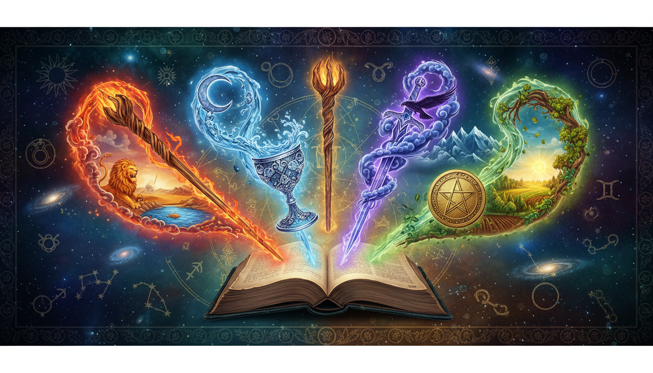 Малките Аркани: Стихиите в ежедневието – Пръчки, Чаши, Мечове, Пентакли