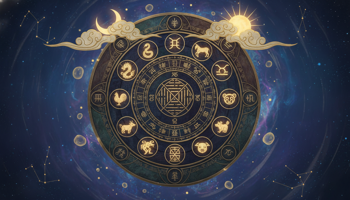 Древно китайско гадателно колело с И-Дзин символи