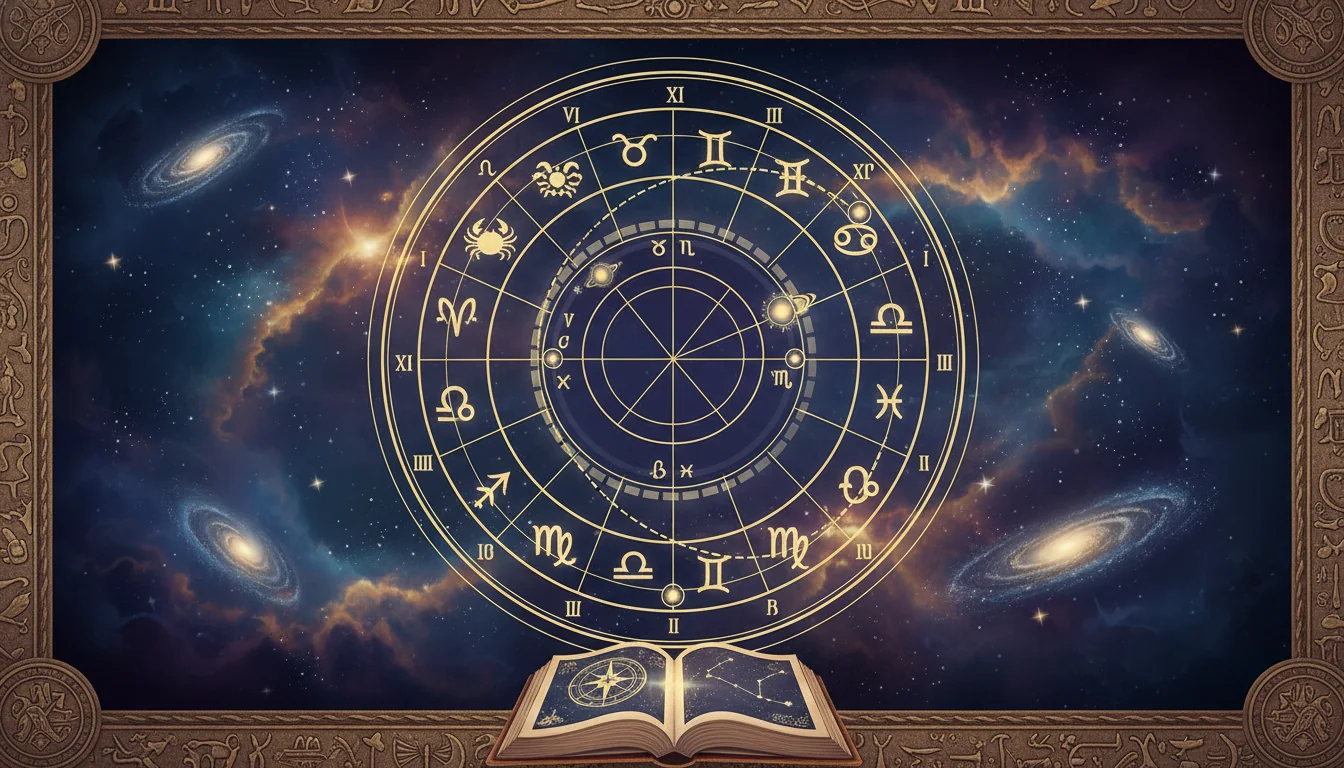 Диаграма на натална карта с движещи се планети, показващи транзити