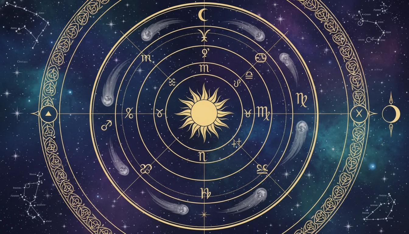 астрономическа схема на ретроградно движение на планетите на фона на звездно небе