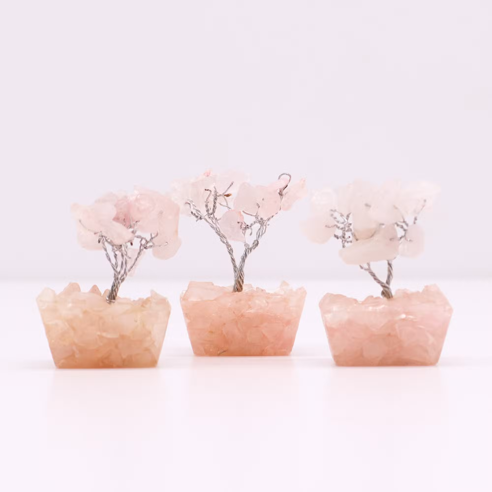 Мини дърво на любовта от Розов кварц върху оргонитна основа - 4