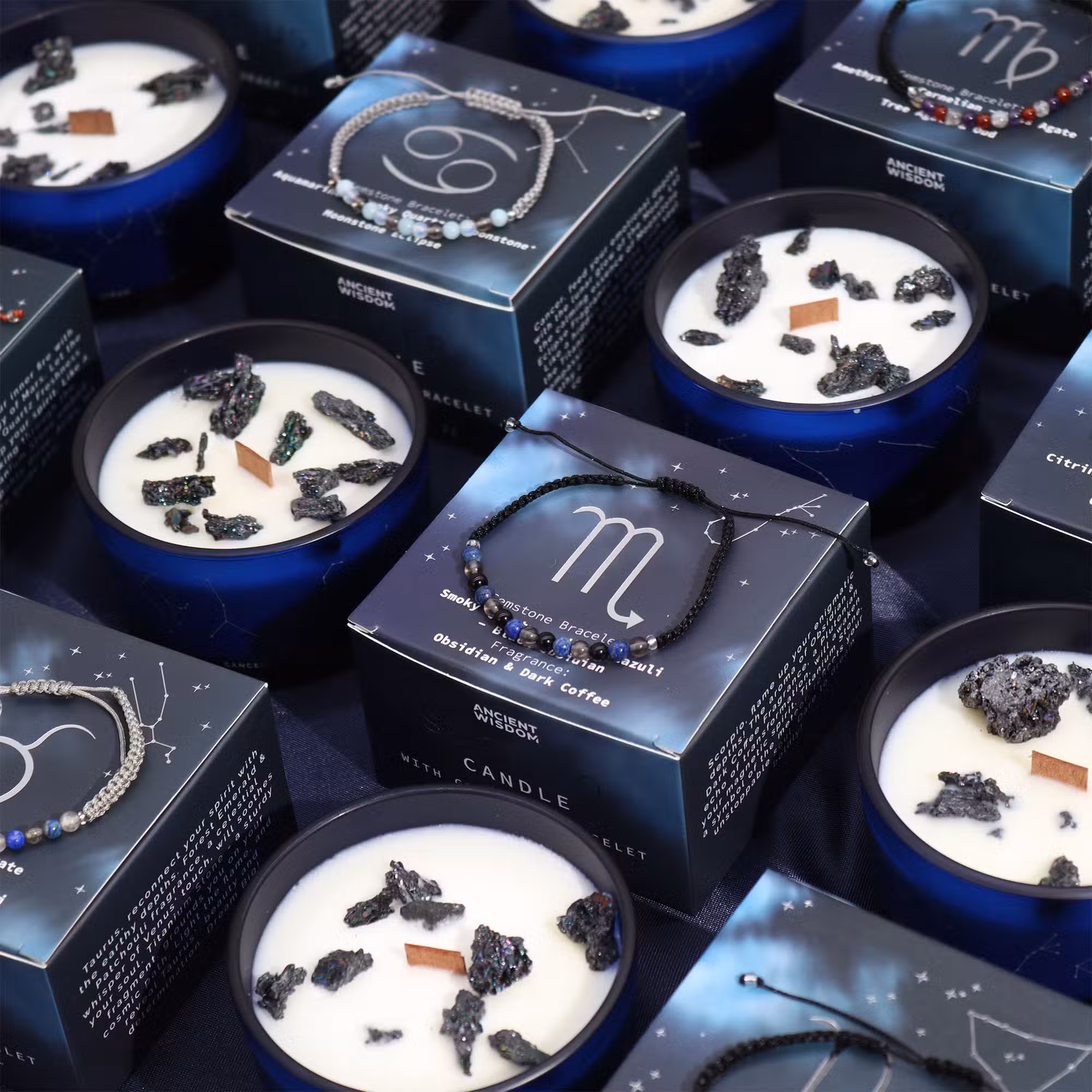 Зодиакална свещ Козирог с гривна от естествени камъни - 6